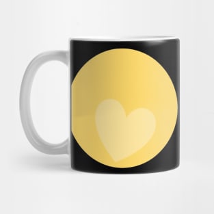 Minimalistic Gold Pluto and Heart Dwarf Planet Mug